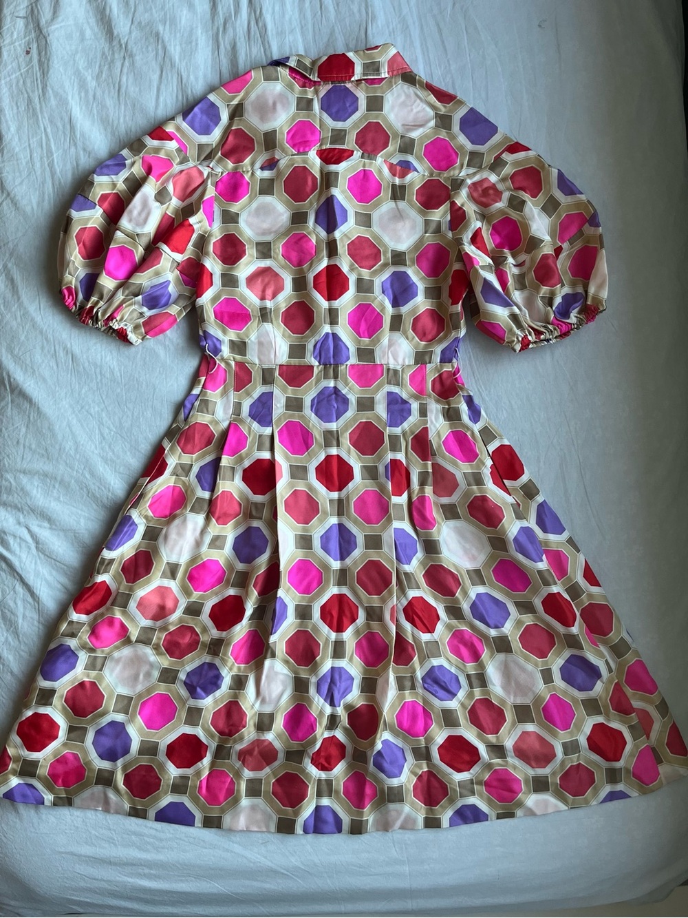 kate spade pink, purple & red geometric midi dress - Picture 2 of 5